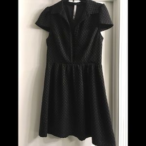Button up dress, fun dress with embossed dots